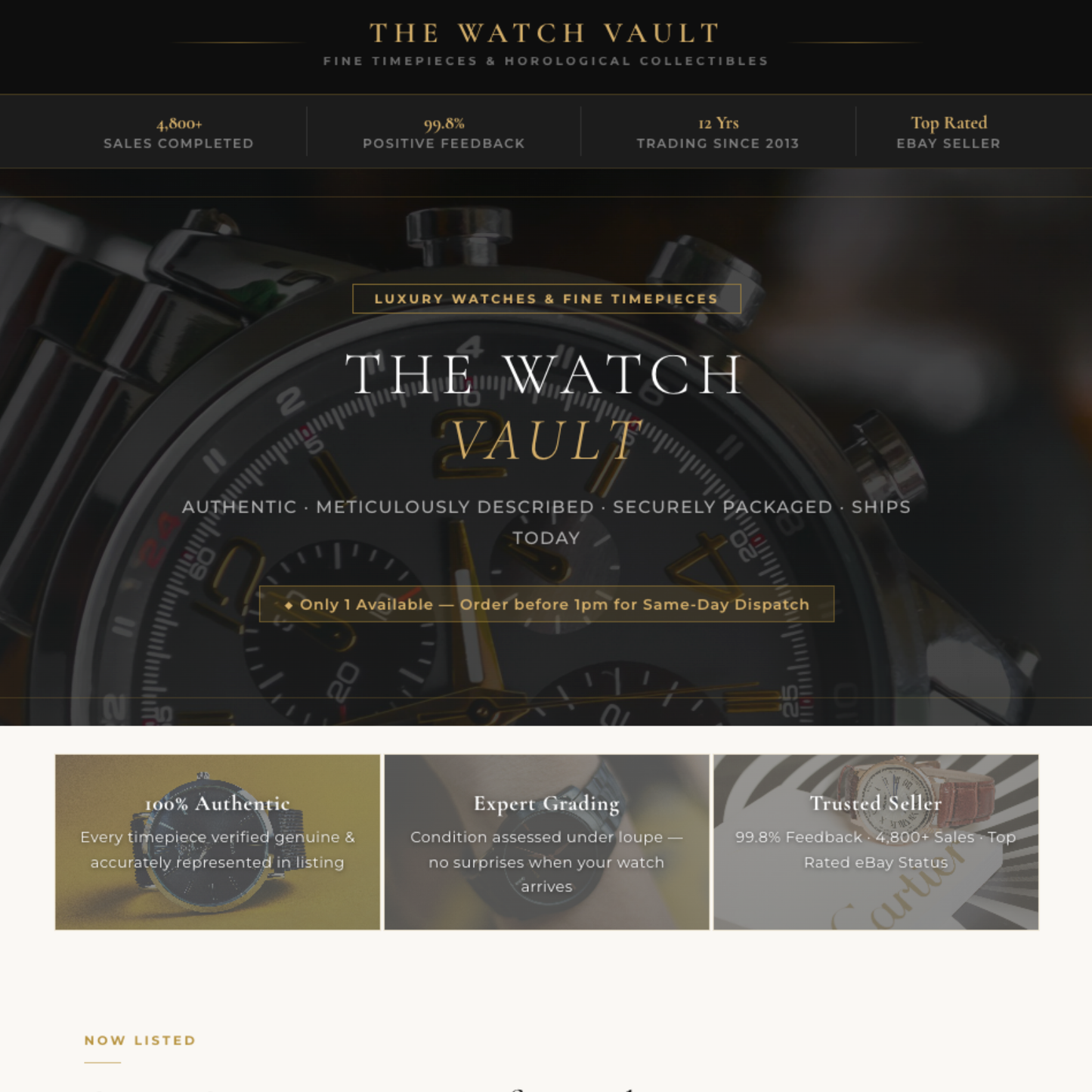 Luxury Watch eBay Listing HTML Template | Watch Resellers