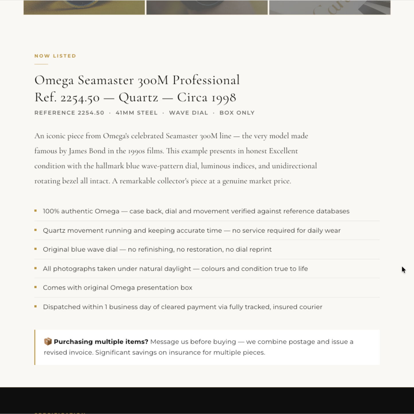 Luxury Watch eBay Listing HTML Template | Watch Resellers