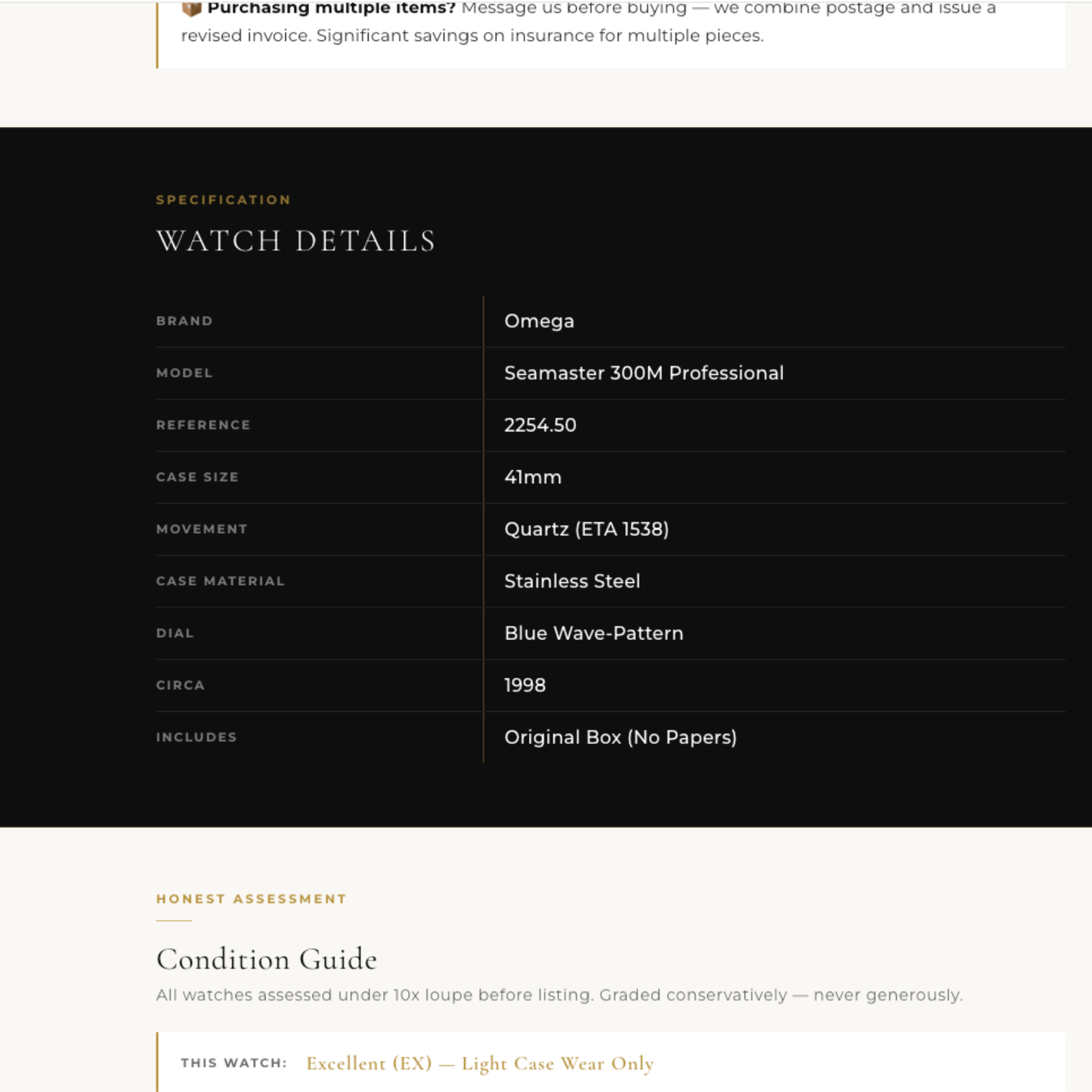 Luxury Watch eBay Listing HTML Template | Watch Resellers