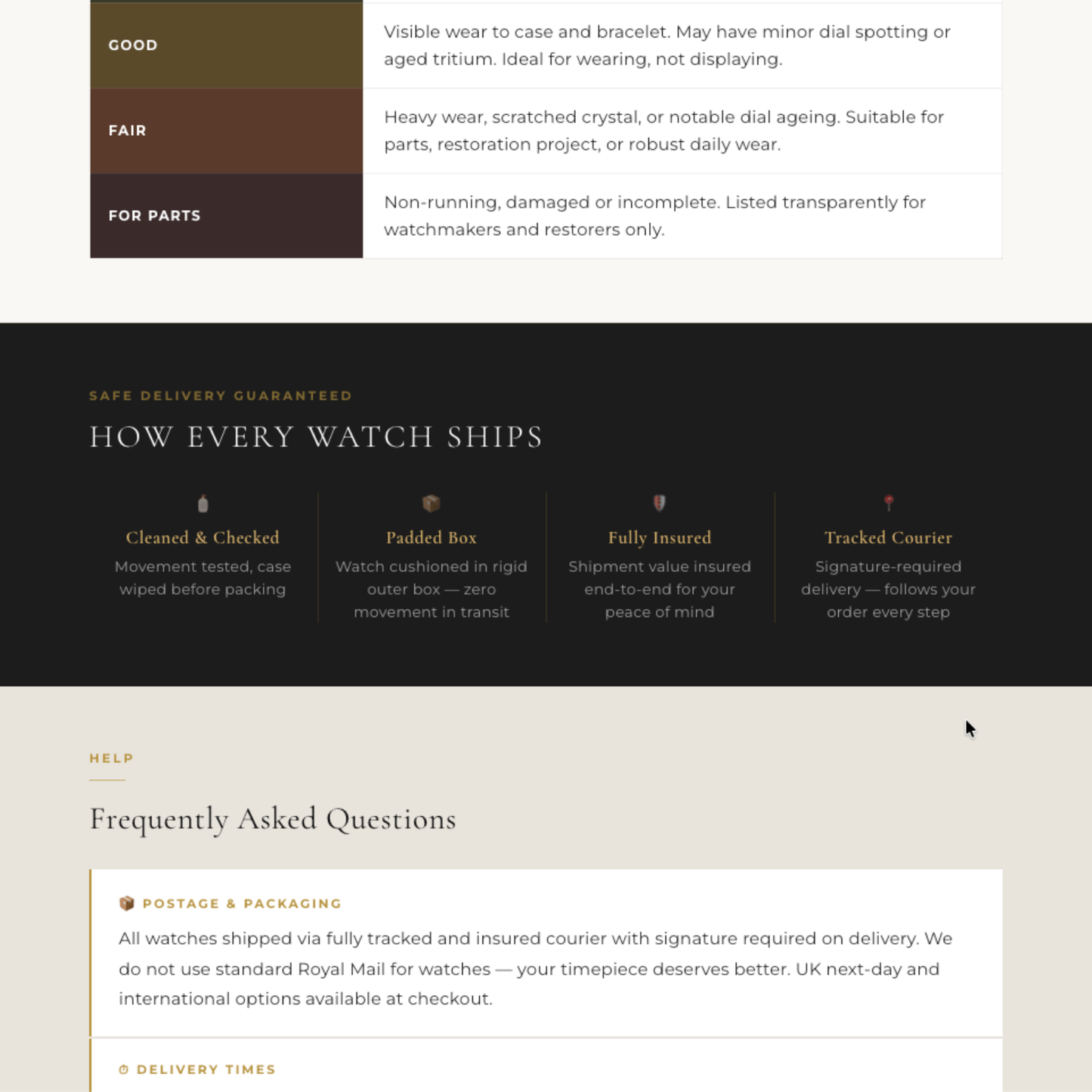 Luxury Watch eBay Listing HTML Template | Watch Resellers